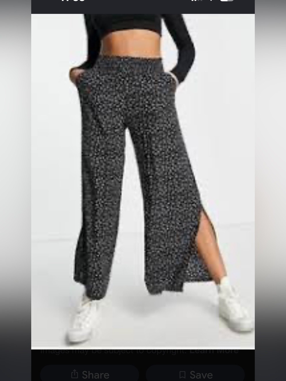HOLLISTER Wide Leg Floral Pull-On Pants Black Print Women’s Size Small